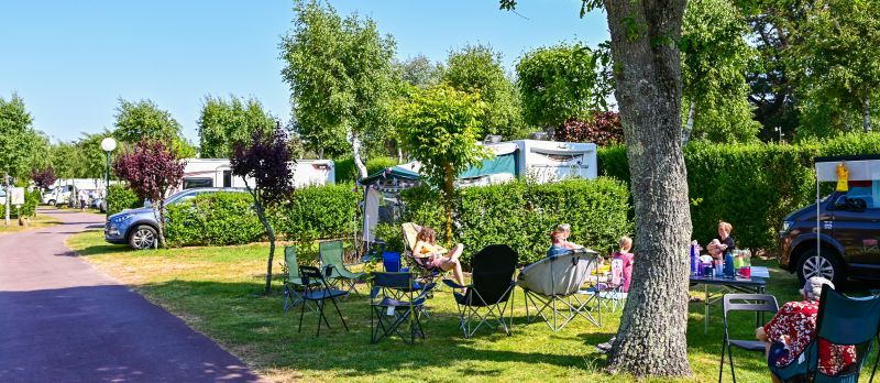 Your camping pitch right by the sea